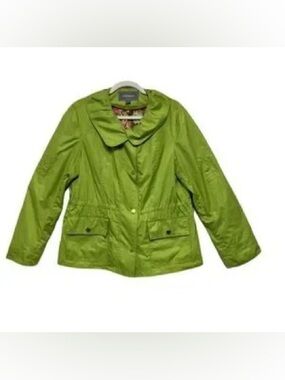 Johnston & Murphy Lime Green Utility Windbreaker Pink Floral Lined Jacket SZ M